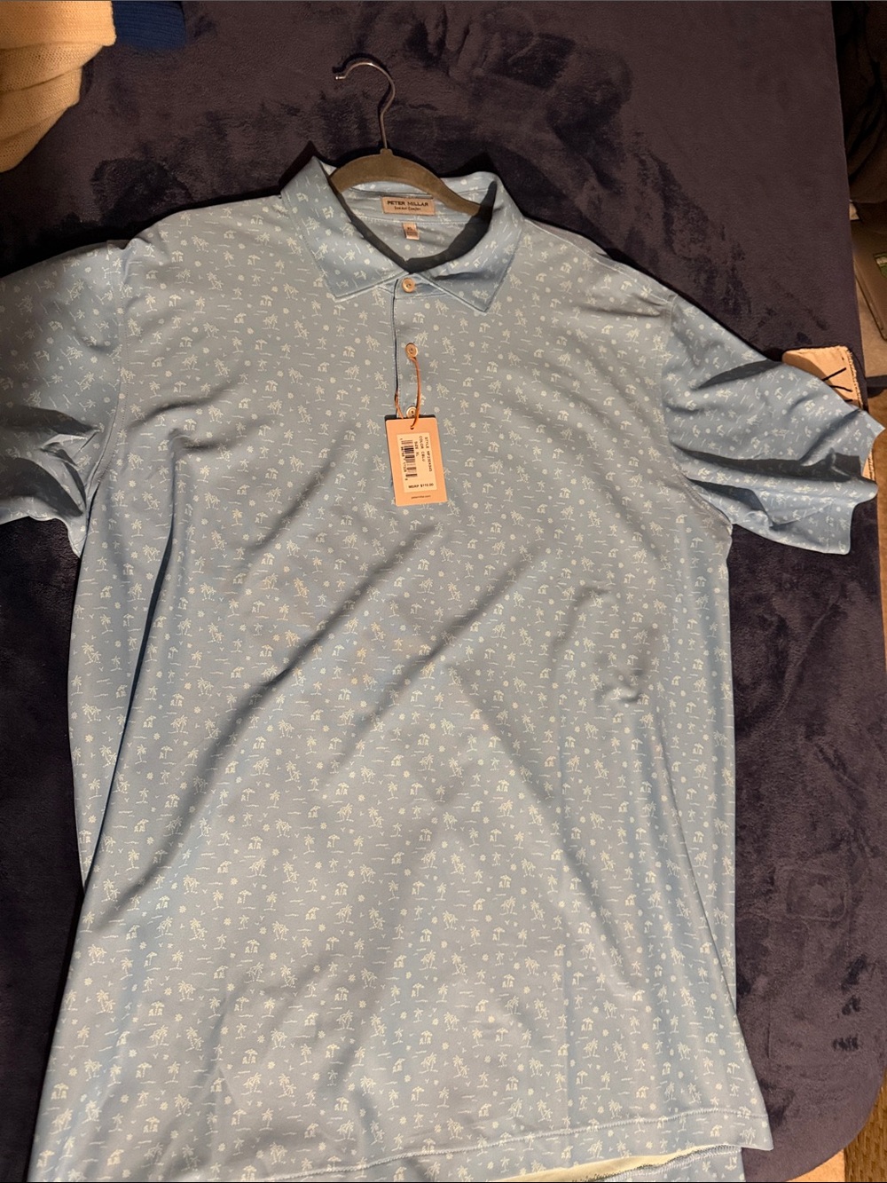 Peter Millar Light Blue Palm Trees Microprint